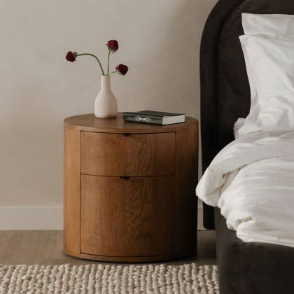 Moe's Theo Scandinavian 2-Drawer Nightstand - Natural
