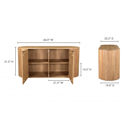 Moe's Theo 2 Door Sideboard - Brown, Full