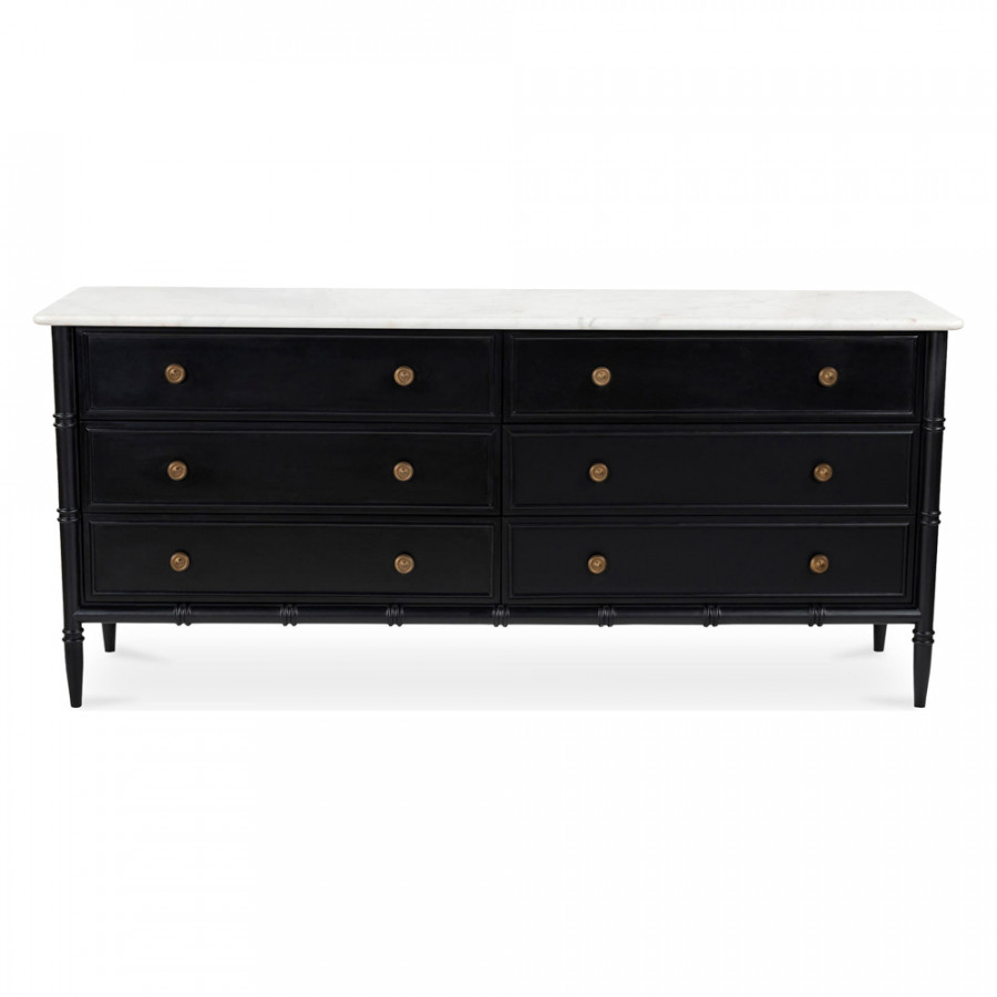 Moe's - Eleanor Rustic 6 Drawers Dresser in Black