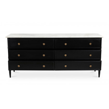 Moe's - Eleanor Rustic 6 Drawers Dresser in Black