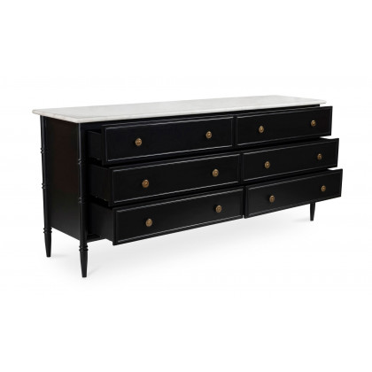 Moe's - Eleanor Rustic 6 Drawers Dresser in Black