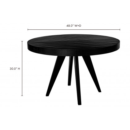 Moe's Parq Round Dining Table - Black, 48"