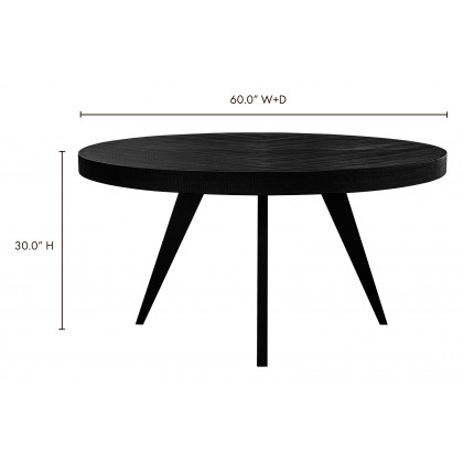 Moe's Parq Round Dining Table - Black, 60"
