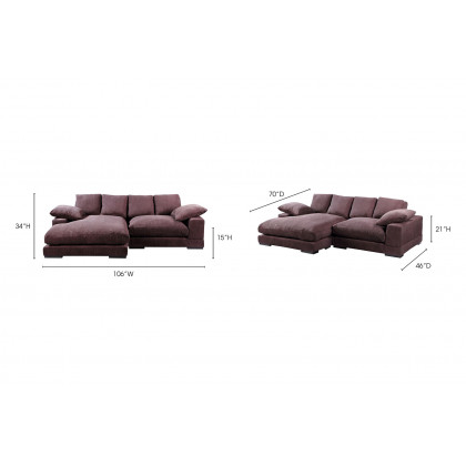 Moe's Plunge Sectional - Dark Brown