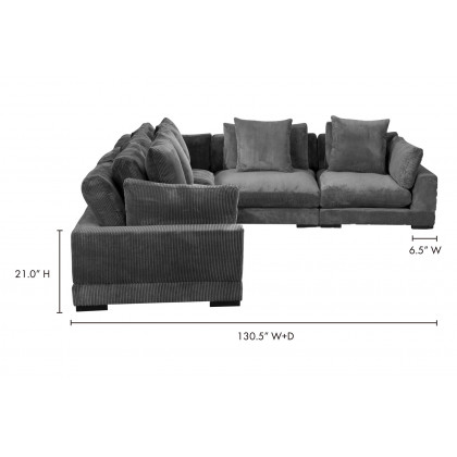 Moe's Tumble Classic L Modular Sectional - Dark Gray
