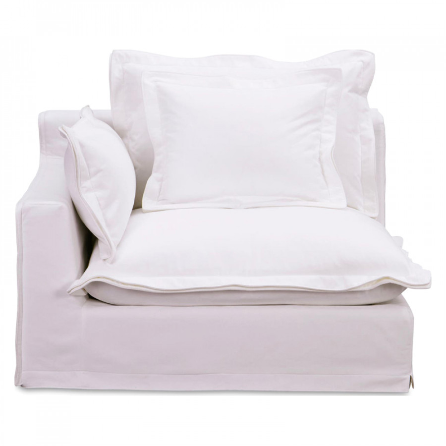 Moe's Olivia Rustic Left Arm Chair - White