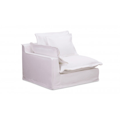 Moe's Olivia Rustic Left Arm Chair - White