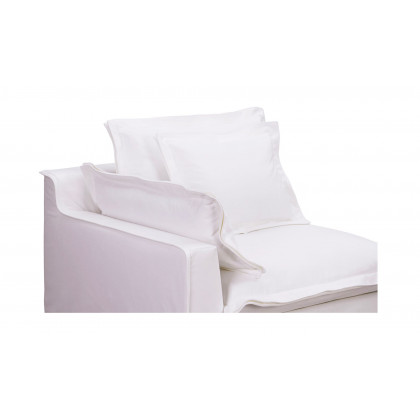 Moe's Olivia Rustic Left Arm Chair - White
