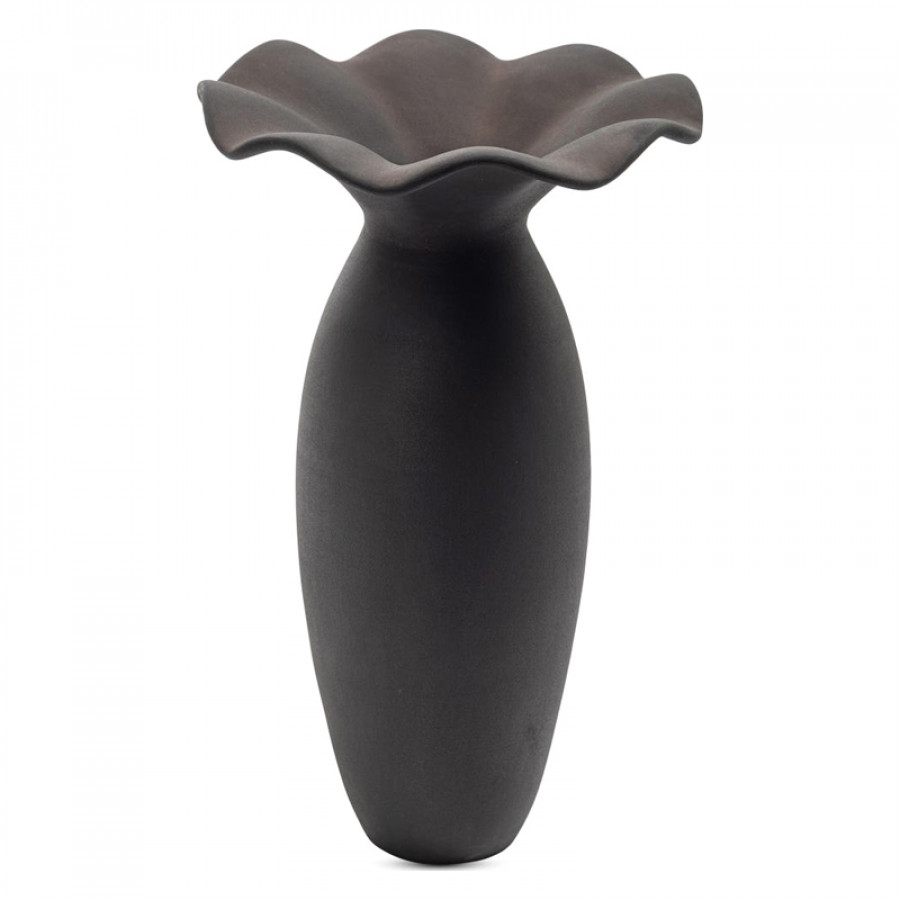 Moe's Ruffle Decorative Vessel - Black, 16in