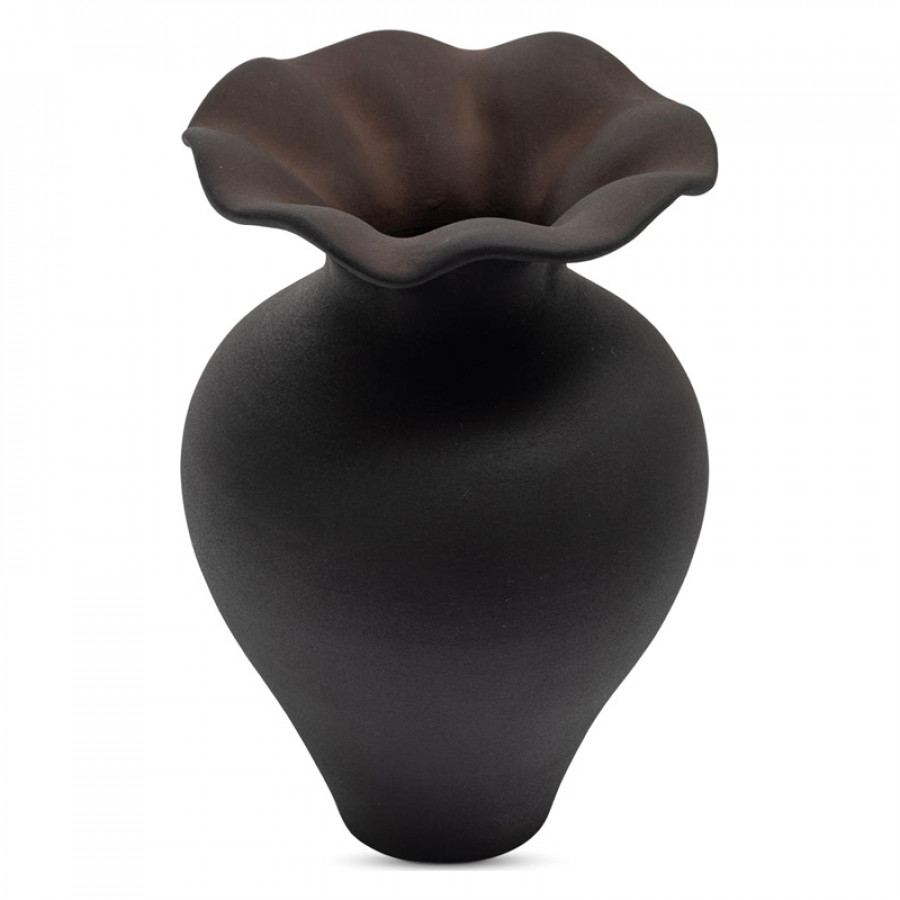 Moe's Ruffle Decorative Vessel - Black, 12in