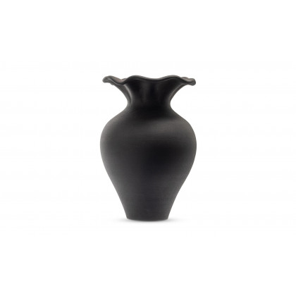 Moe's Ruffle Decorative Vessel - Black, 12in