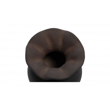 Moe's Ruffle Decorative Vessel - Black, 12in