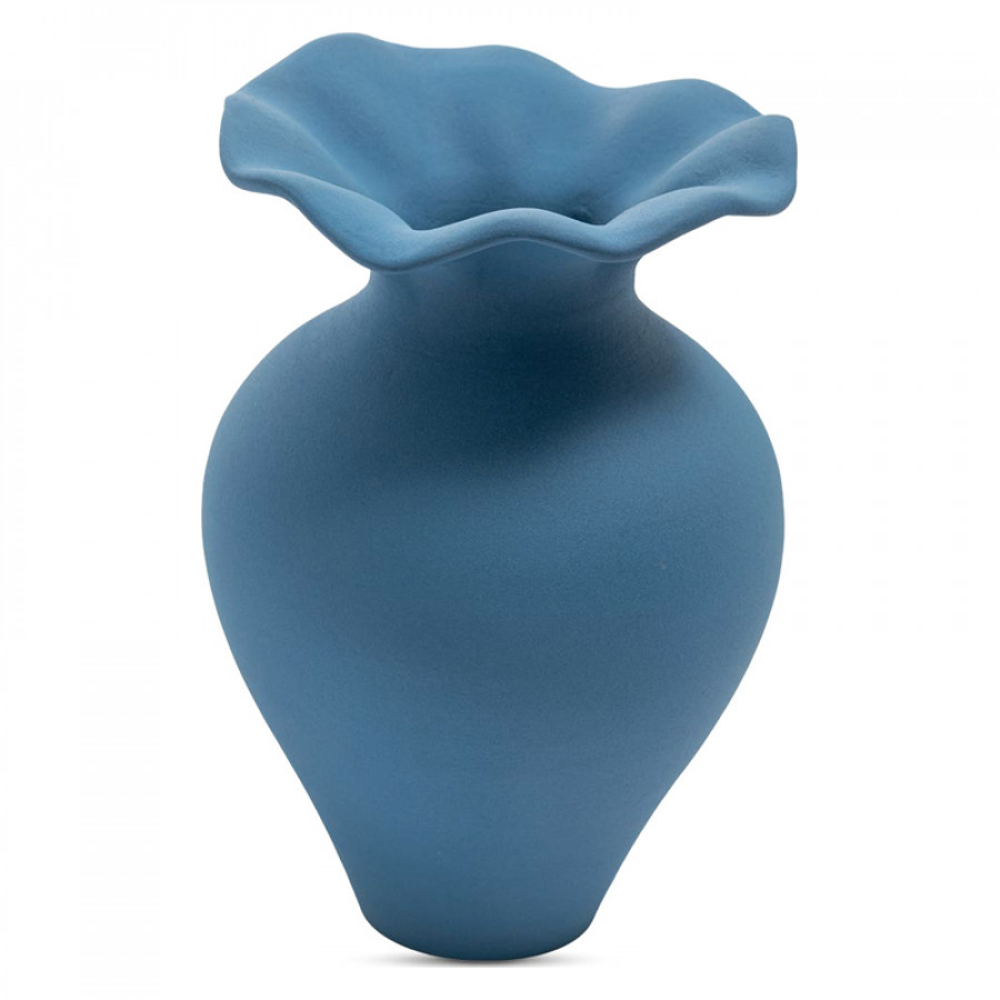 Moe's Ruffle Decorative Vessel - Blue, 12in