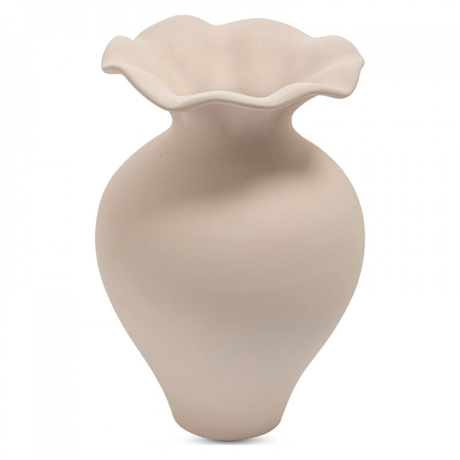 Moe's Ruffle Decorative Vessel - Ecru, 12in