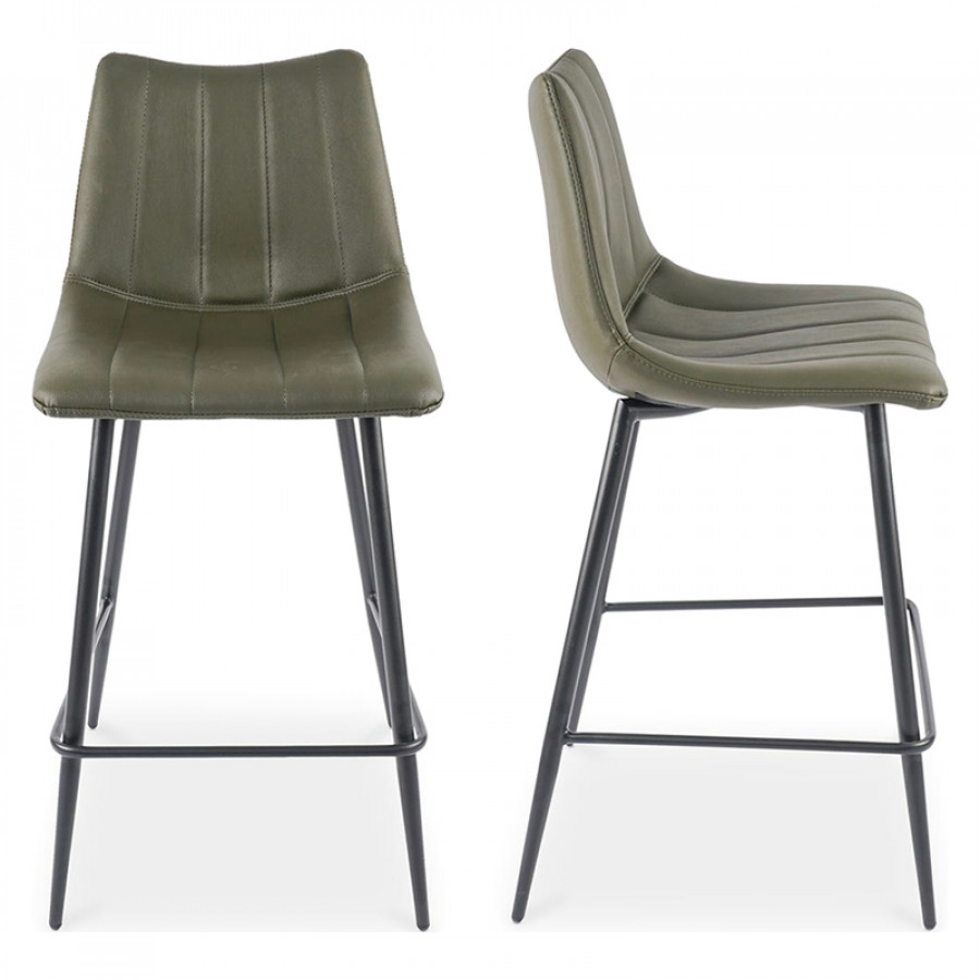 Moe's Alibi Contemporary Counter Stool Set of 2 - Dark Green