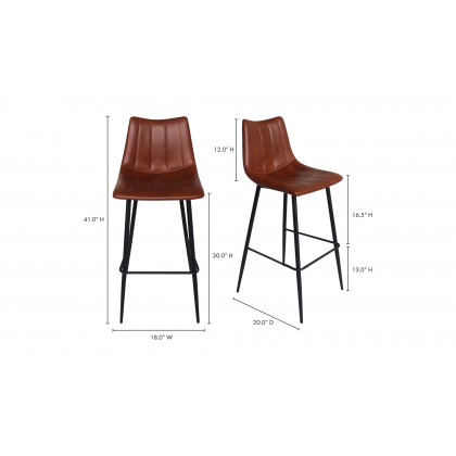 Moe's Alibi Contemporary Bar Stool Set of 2 - Brown