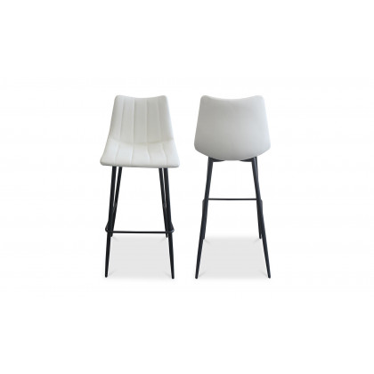 Moe's Alibi Contemporary Bar Stool Set of 2 - Cream White