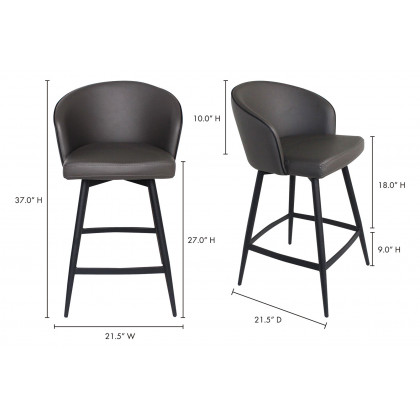 Moe's - Webber Swivel Counter Stool in Gray