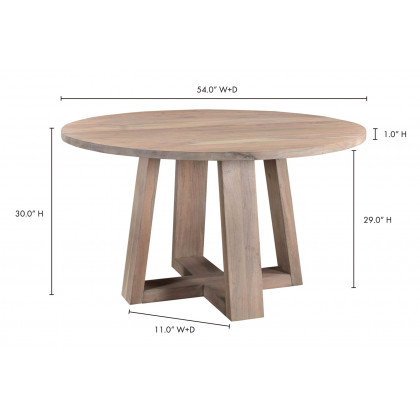 Moe's Tanya Round Dining Table - Gray