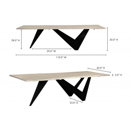 Moe's Bird Dining Table - Natural, Large
