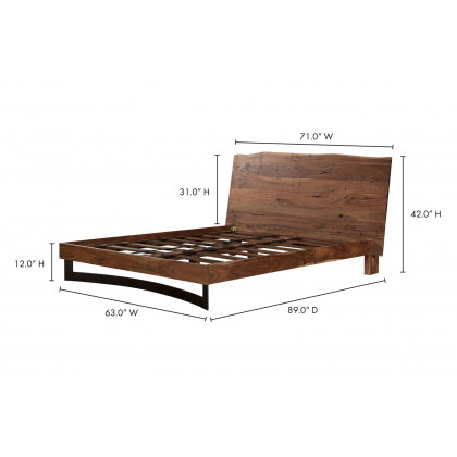 Moe's Bent Bed - Brown, Queen