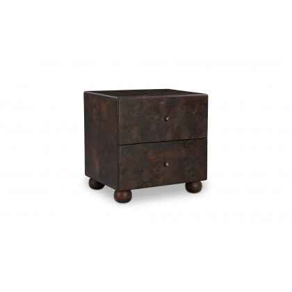 Moe's York Modern 2 Drawers Nightstand - Dark Brown