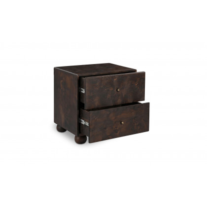 Moe's York Modern 2 Drawers Nightstand - Dark Brown