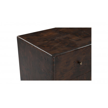 Moe's York Modern 3 Drawers Nightstand - Dark Brown