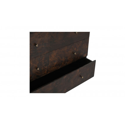 Moe's York Modern 3 Drawers Nightstand - Dark Brown