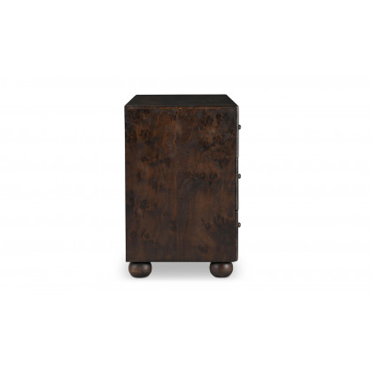Moe's York Modern 3 Drawers Nightstand - Dark Brown