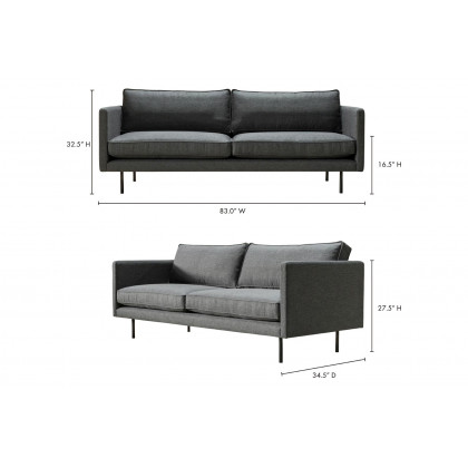 Moe's Raphael Sofa - Charcoal Gray