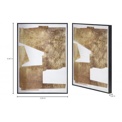 Moe's Mica 1 Framed Painting - Gold