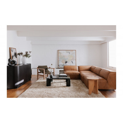 Moe's Form Scandinavian Ottoman - Sonoran Tan