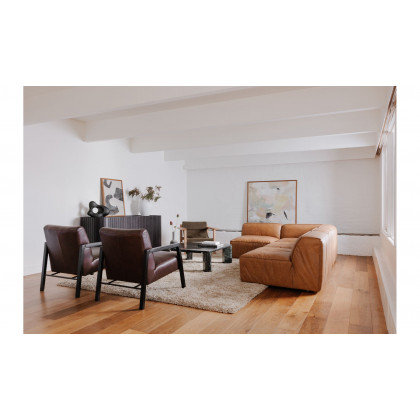 Moe's Form Scandinavian Ottoman - Sonoran Tan