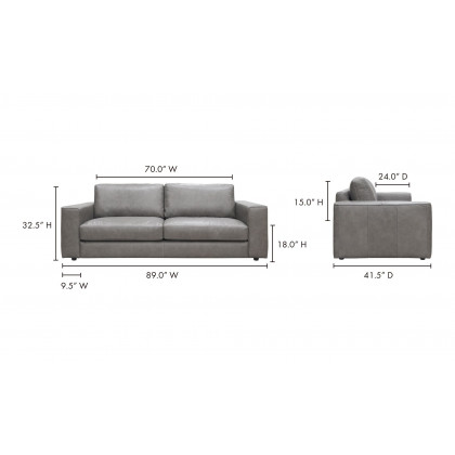 Moe's - Hansen Modern Sofa in Concrete Gray