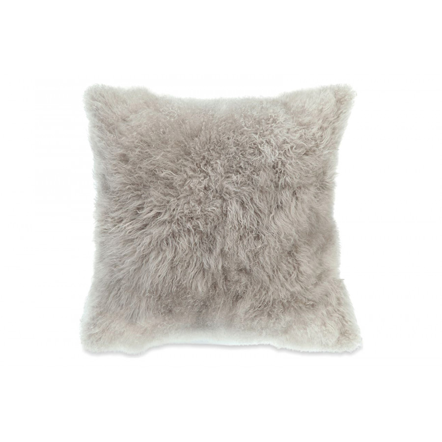 Moe's - Cashmere Fur Pillow in Gray