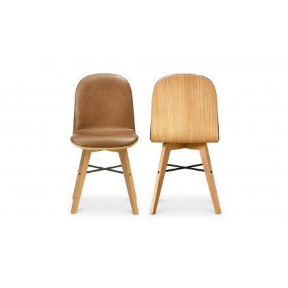 Moe's Napoli Scandinavian Dining Chair Set of 2 - Tan