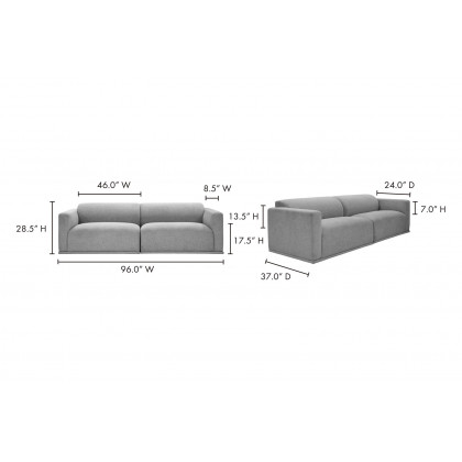 Moe's Malou Sofa - Gray