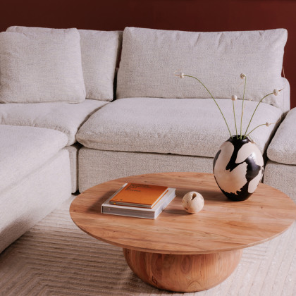 Moe's Clay Ottoman - Coastside Sand
