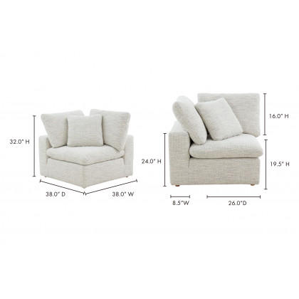 Moe's Terra Condo Corner Chair - Coastside Sand