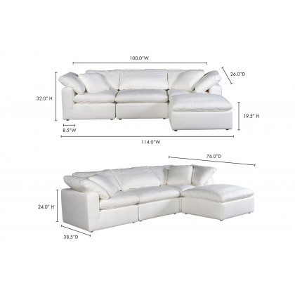 Moe's Terra Condo Lounge Modular Sectional - Cream White