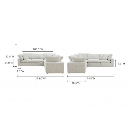 Moe's Terra Condo Classic L Modular Sectional - Coastside Sand