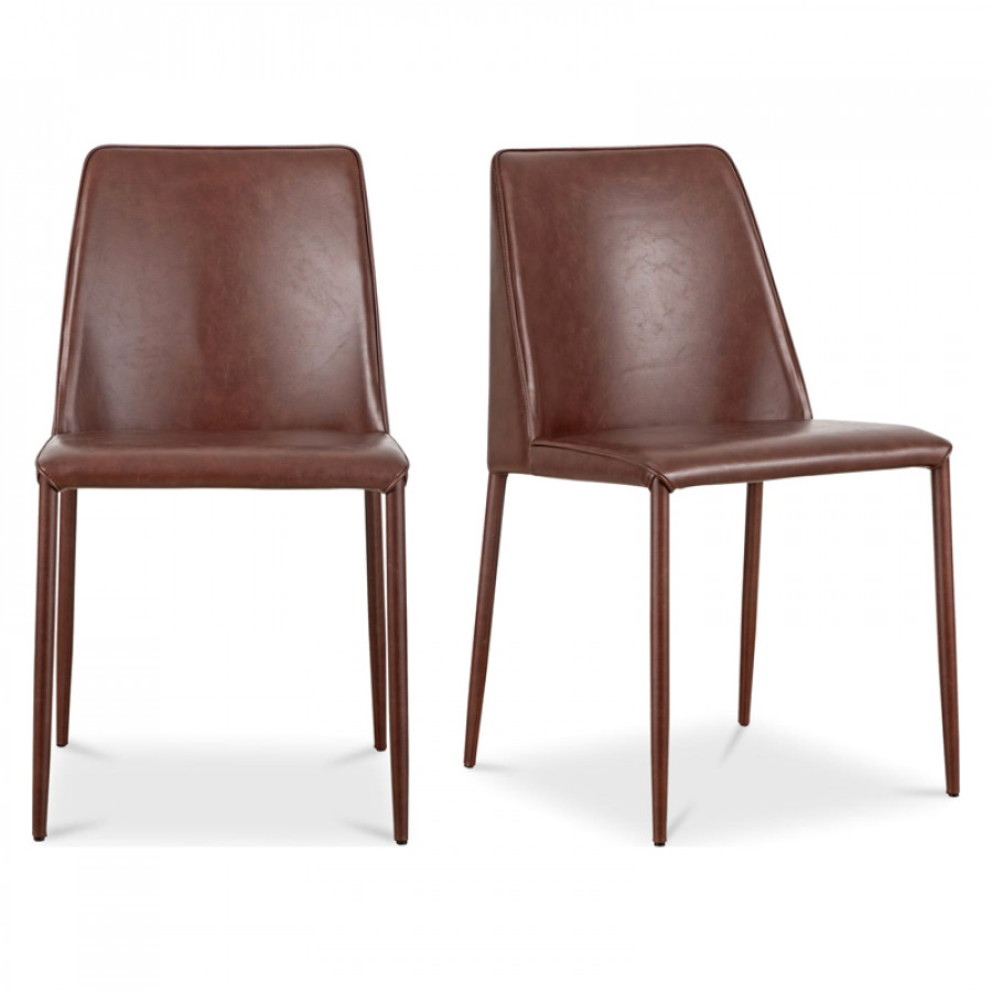 Moe's Nora Modern Dining Chair Set of 2 - Smoked Cherry