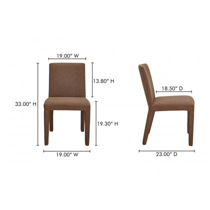 Moe's Monte Contemporary Dining Chair Set of 2 - Brown