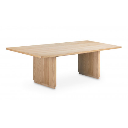 Moe's Round Off Scandinavian Rectangular Dining Table - Oak, Large
