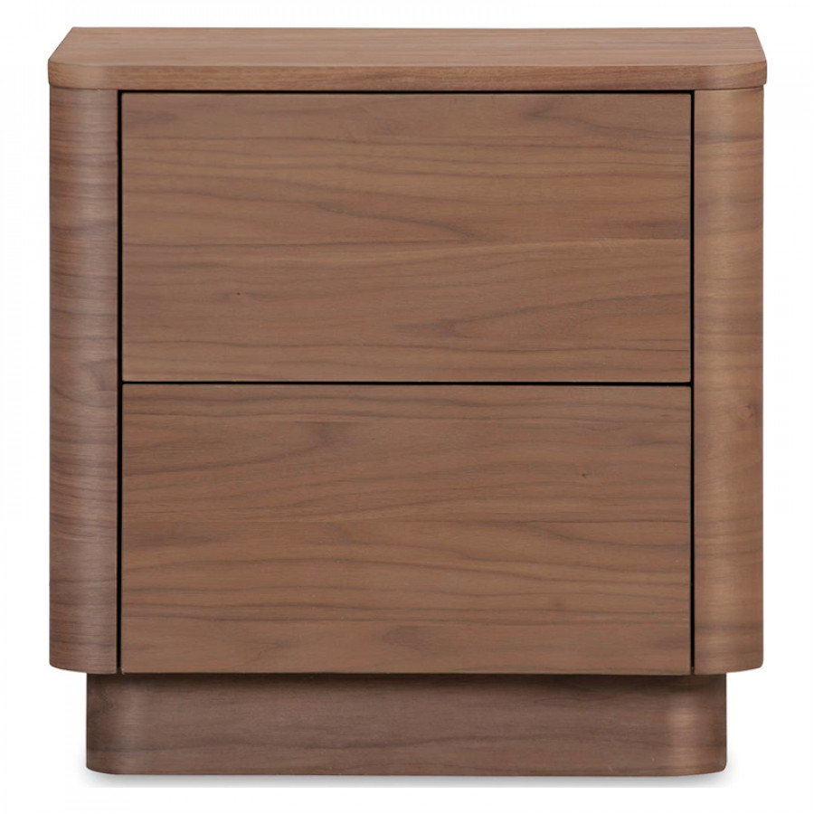 Moe's Round Off Scandinavian Nightstand - Walnut