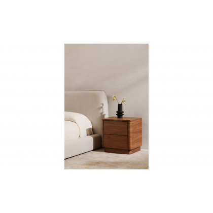 Moe's Round Off Scandinavian Nightstand - Walnut