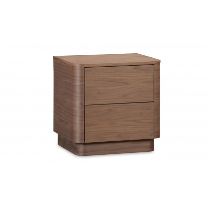 Moe's Round Off Scandinavian Nightstand - Walnut