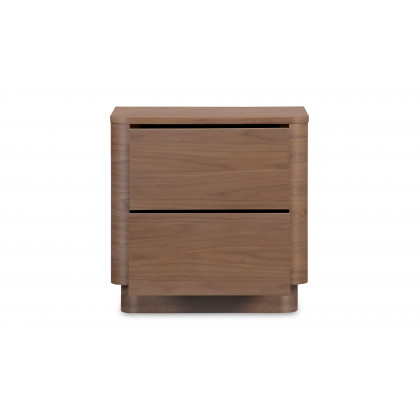 Moe's Round Off Scandinavian Nightstand - Walnut