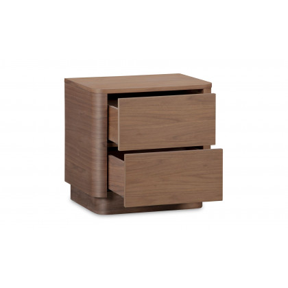 Moe's Round Off Scandinavian Nightstand - Walnut